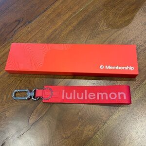 Brand new Lululemon Red Keychain with Silver Clip